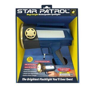 Star Patrol Rechargeable Mega-Bright LED Spotlight Flashlight With COB Lantern
